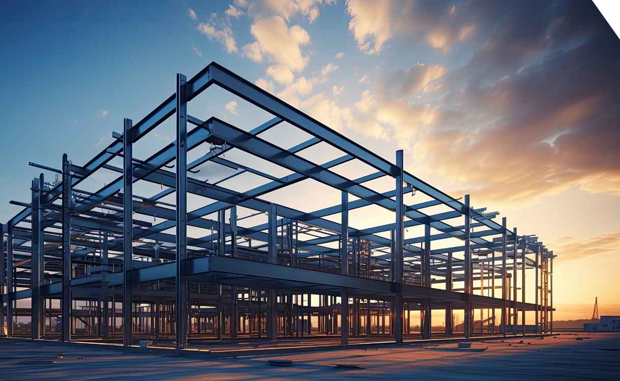 Steel structure under construction