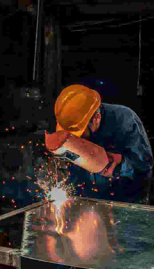 Man in hard hat at construction site