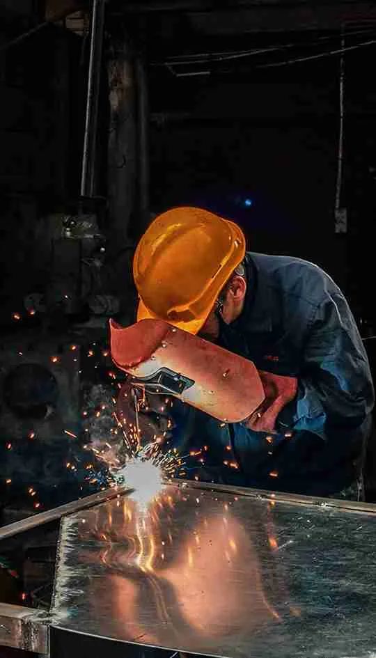 Man in hard hat at construction site
